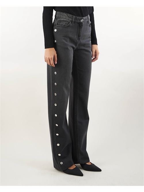 Straight cotton jeans with buttons on the sides Elisabetta Franchi ELISABETTA FRANCHI | Jeans | PJ28N46E2102